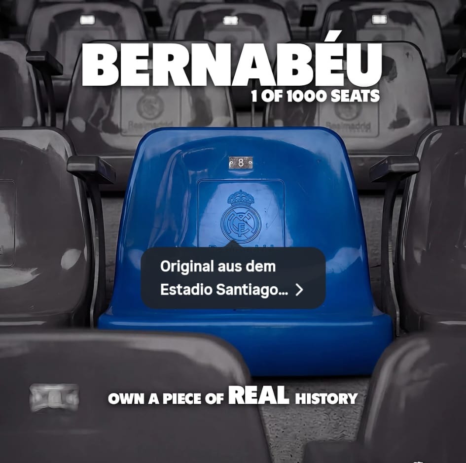 Asiento original del Estadio Santiago Bernabéu — Real Madrid